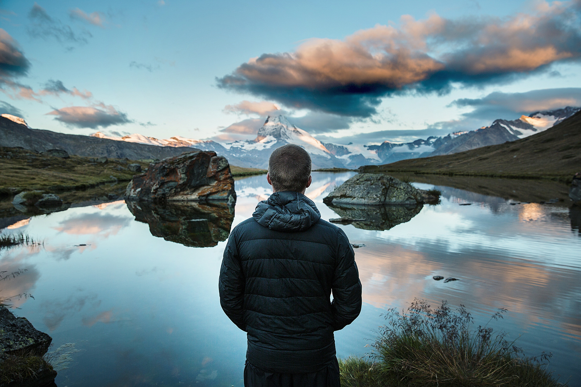 Person at peace in nature
