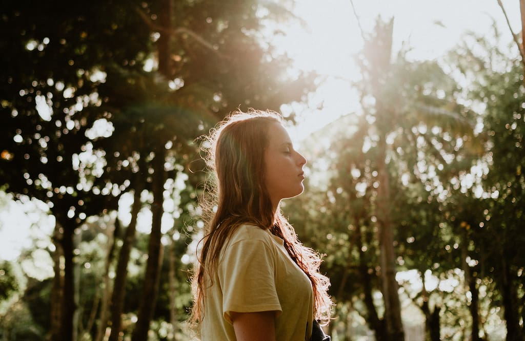 Person at peace outdoors